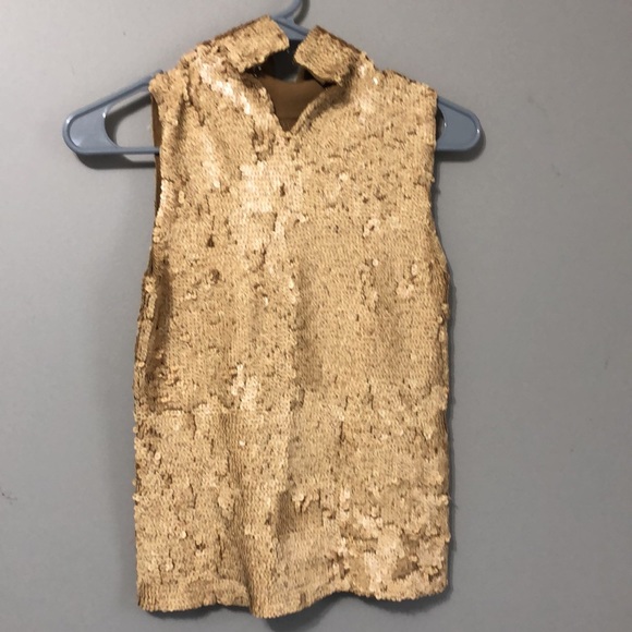 DKNY wood grain matte sequin top - Picture 3 of 5